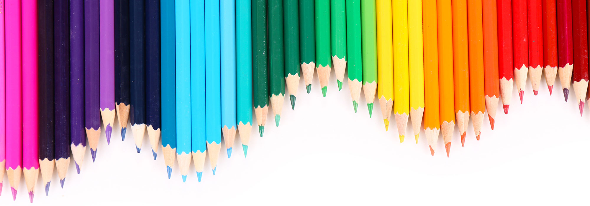 Range of coloured pencils